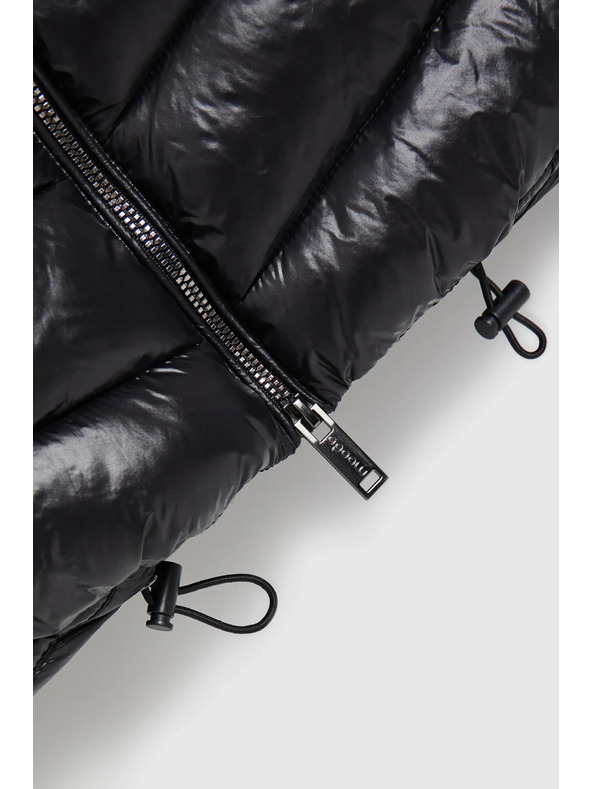 Moodo Prešívaná vesta na zips čierna Moodo