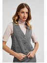 Moodo Elegantná vesta sivá so striebornými gombíkmi Moodo