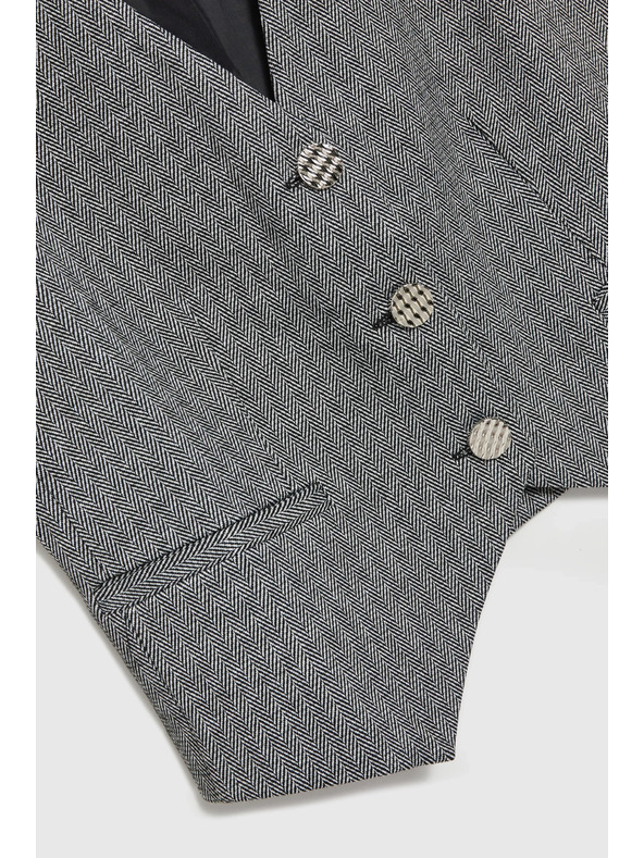 Moodo Elegantná vesta sivá so striebornými gombíkmi Moodo