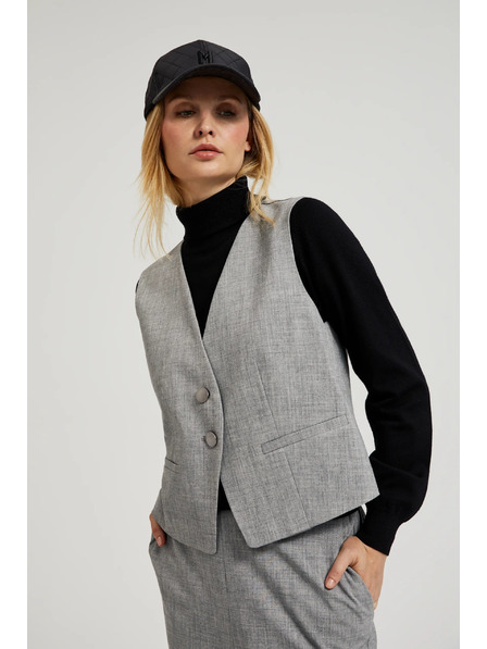 Moodo Elegantná vesta šedá Moodo