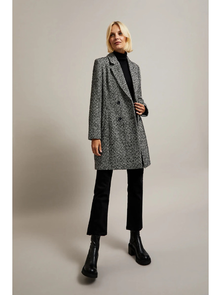 Moodo Kabát v jemnej rybej kosti čierny Moodo