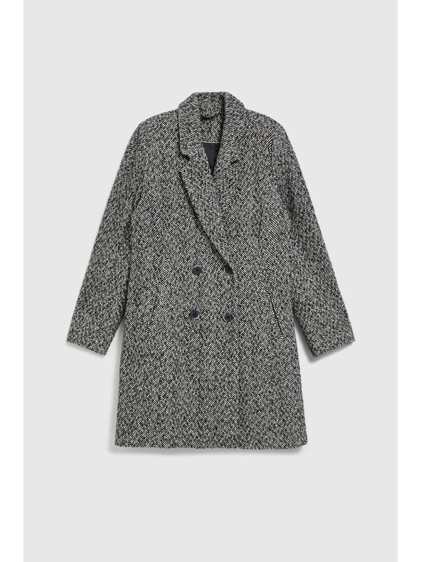 Moodo Kabát v jemnej rybej kosti čierny Moodo