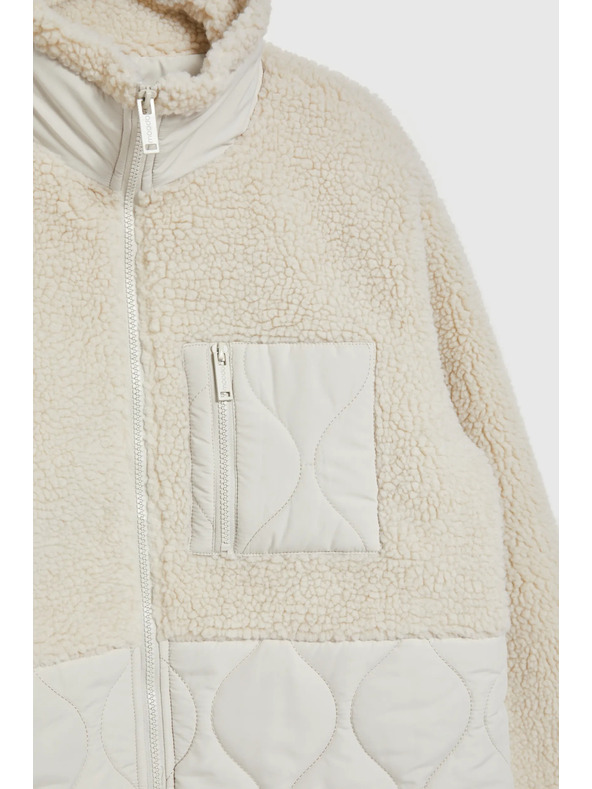 Moodo Béžová bunda teddy Moodo