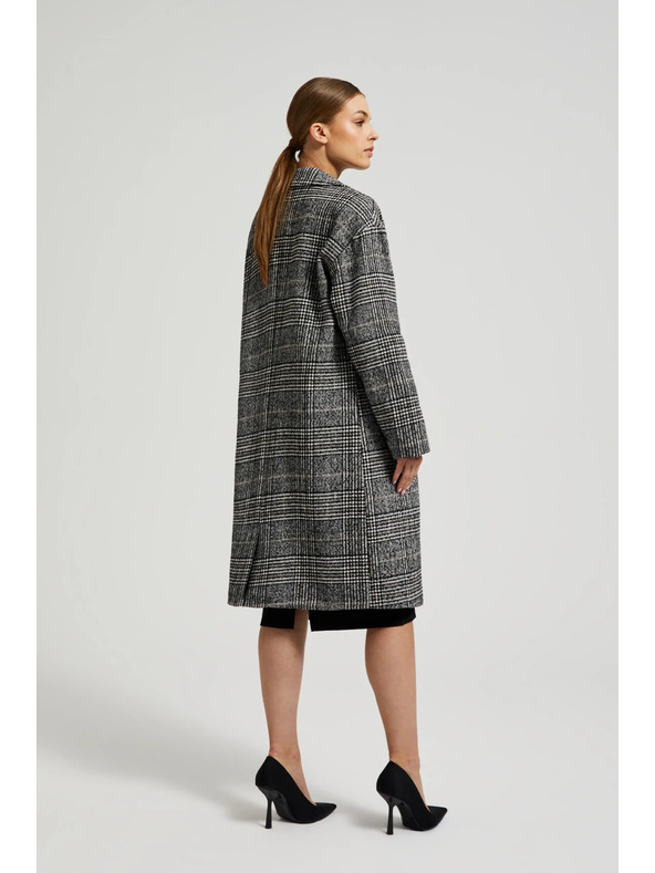 Moodo Kabát oversize kocka čierny Moodo