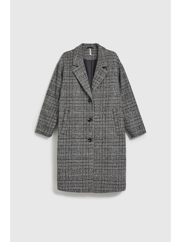 Moodo Kabát oversize kocka čierny Moodo
