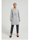Moodo Jednoduchý sivý kabát zapínaný na gombíky Moodo