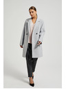 Moodo Jednoduchý sivý kabát zapínaný na gombíky Moodo