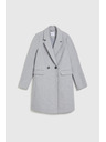 Moodo Jednoduchý sivý kabát zapínaný na gombíky Moodo