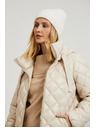 Moodo Krátka prešívaná bunda s kapucňou béžová Moodo