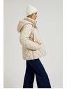Moodo Krátka prešívaná bunda s kapucňou béžová Moodo
