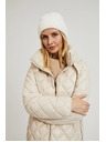 Moodo Krátka prešívaná bunda s kapucňou béžová Moodo