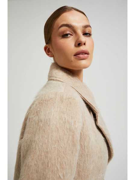 Moodo Dvojradový kabát s golierom béžový Moodo