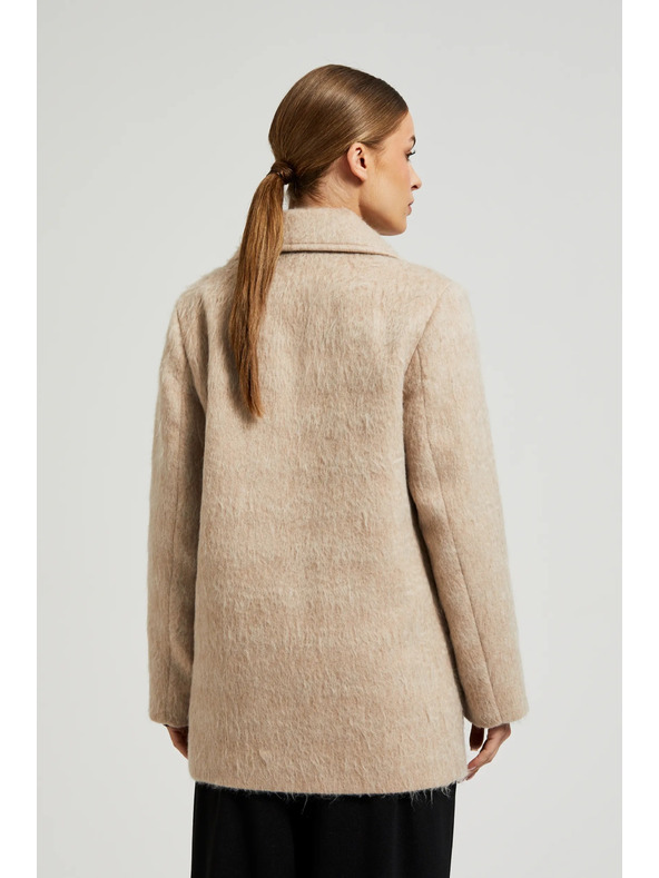 Moodo Dvojradový kabát s golierom béžový Moodo