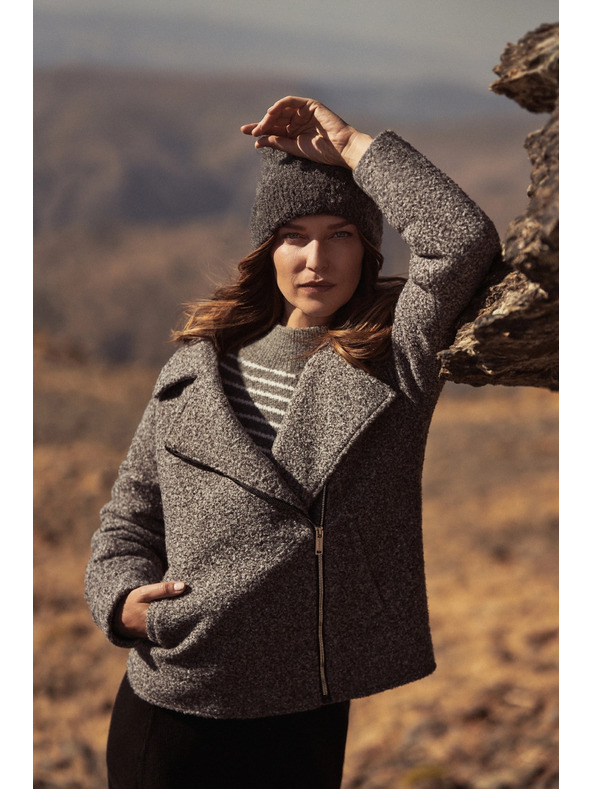 Moodo Bunda na zips sivá Moodo