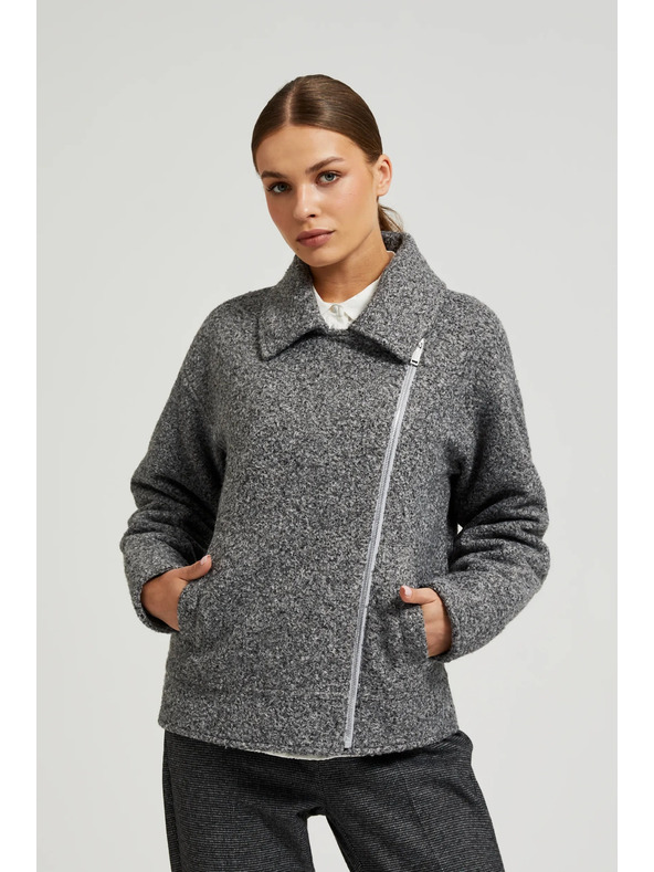 Moodo Bunda na zips sivá Moodo