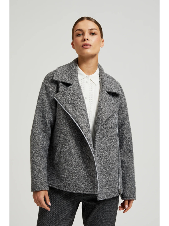 Moodo Bunda na zips sivá Moodo