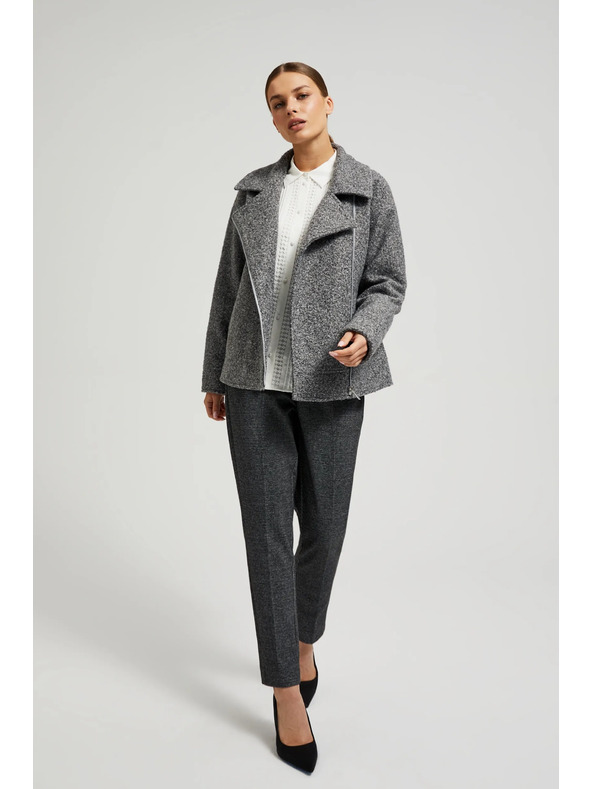 Moodo Bunda na zips sivá Moodo