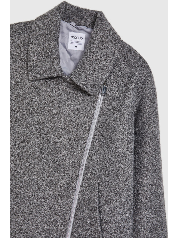 Moodo Bunda na zips sivá Moodo