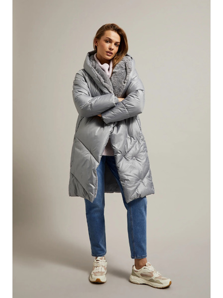 Moodo Bunda s prešívaním sivá Moodo