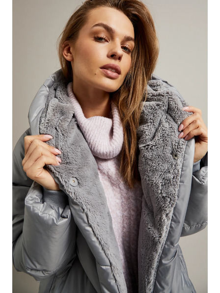 Moodo Bunda s prešívaním sivá Moodo