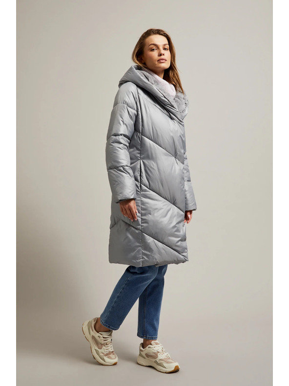Moodo Bunda s prešívaním sivá Moodo