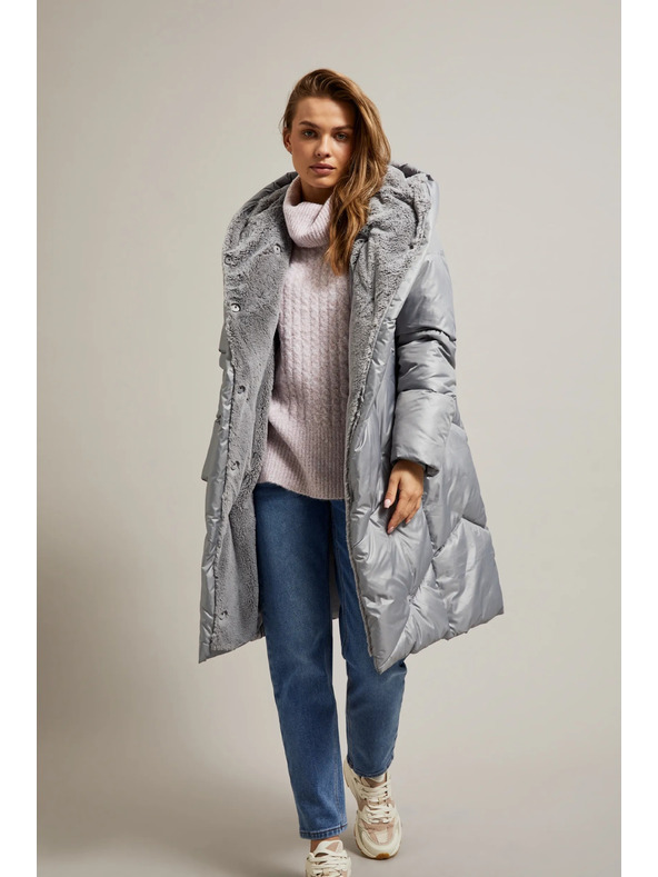 Moodo Bunda s prešívaním sivá Moodo
