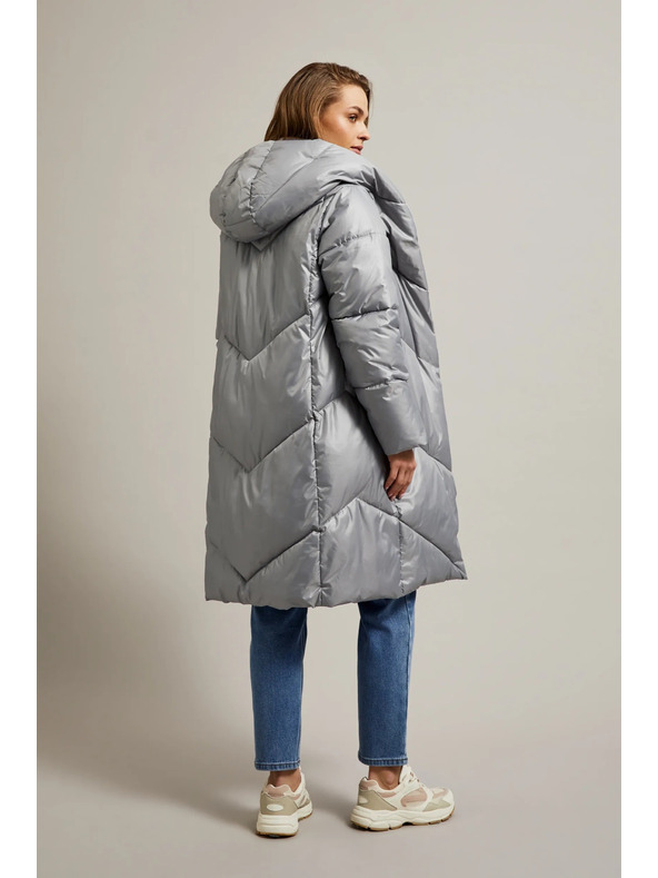 Moodo Bunda s prešívaním sivá Moodo