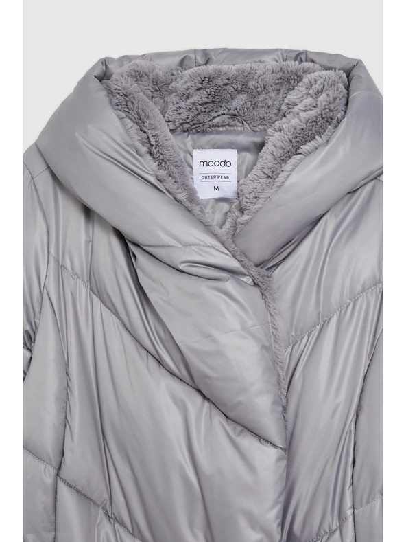 Moodo Bunda s prešívaním sivá Moodo