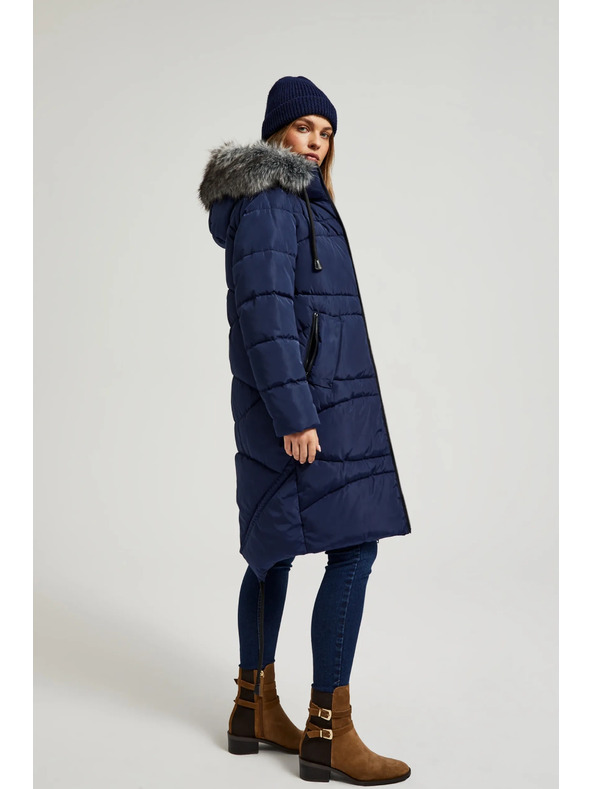 Moodo Zimná prešívaná bunda modrá Moodo