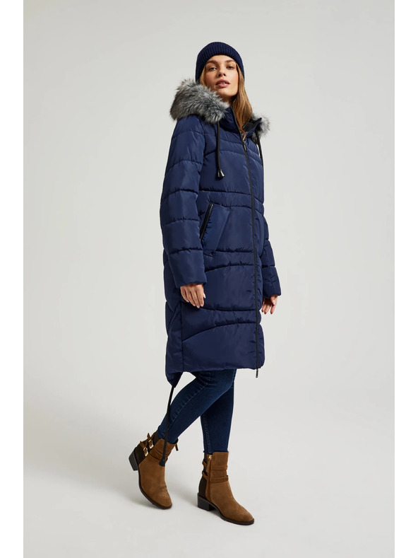 Moodo Zimná prešívaná bunda modrá Moodo