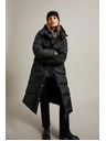 Moodo Dlhá prešívaná bunda s kapucňou čierna Moodo