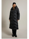 Moodo Dlhá prešívaná bunda s kapucňou čierna Moodo