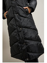 Moodo Dlhá prešívaná bunda s kapucňou čierna Moodo