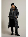 Moodo Dlhá prešívaná bunda s kapucňou čierna Moodo