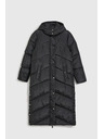 Moodo Dlhá prešívaná bunda s kapucňou čierna Moodo