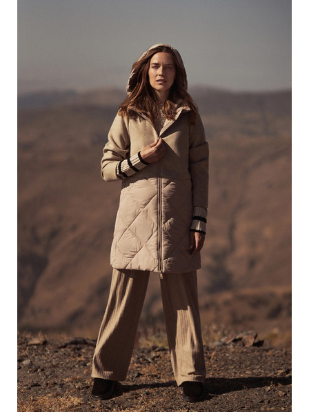 Moodo Bunda s odpínateľnou kapucňou béžová Moodo