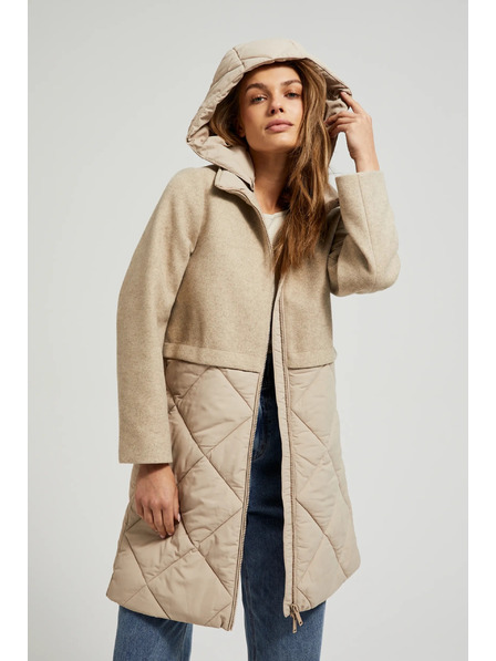 Moodo Bunda s odpínateľnou kapucňou béžová Moodo