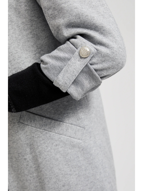 Moodo Sivé sako bez zapínania so vyhrnutými rukávmi Moodo