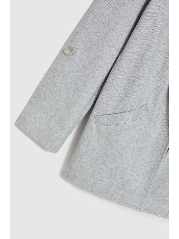 Moodo Sivé sako bez zapínania so vyhrnutými rukávmi Moodo