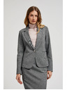 Moodo Jednostranný elegantný blejzer s dlhými rukávmi sivý Moodo
