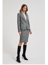 Moodo Jednostranný elegantný blejzer s dlhými rukávmi sivý Moodo