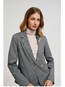Moodo Jednostranný elegantný blejzer s dlhými rukávmi sivý Moodo