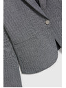 Moodo Jednostranný elegantný blejzer s dlhými rukávmi sivý Moodo