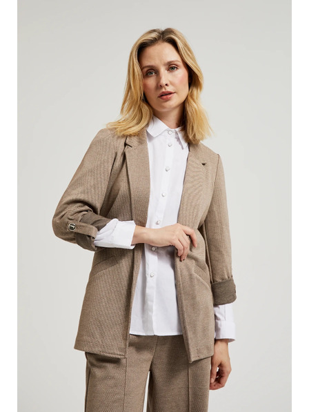 Moodo Sako so vyhrnutými rukávmi béžové Moodo