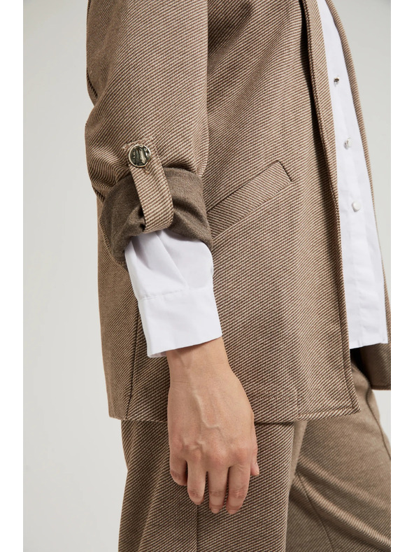 Moodo Sako so vyhrnutými rukávmi béžové Moodo