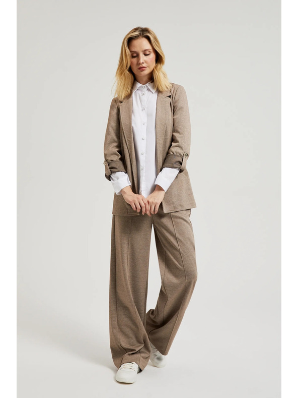 Moodo Sako so vyhrnutými rukávmi béžové Moodo