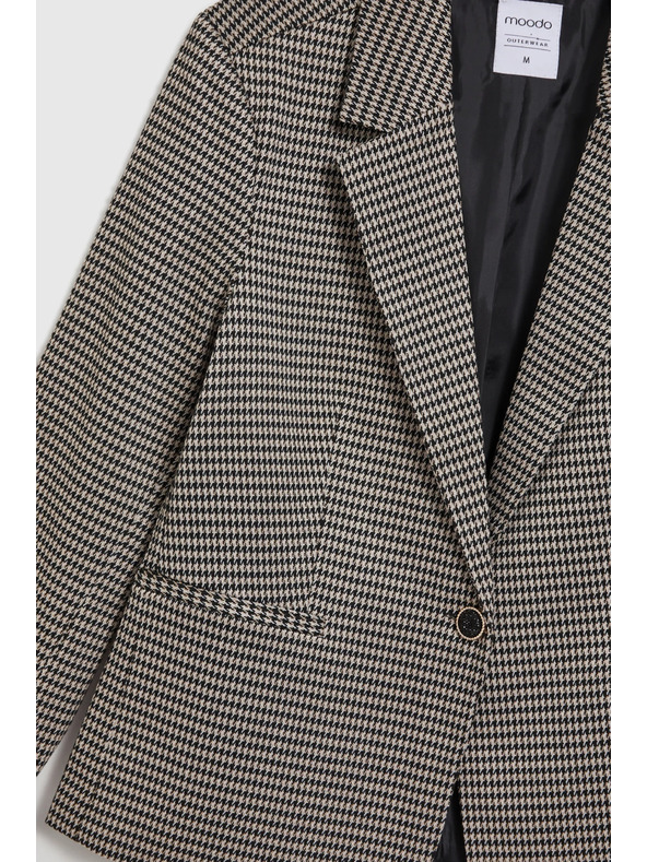 Moodo Jednostranný blejzer v pepito vzore béžový Moodo