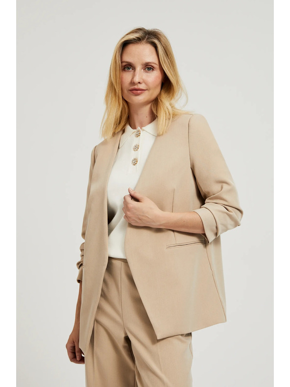 Moodo Sako so zriaseným 3/4 rukávom béžové Moodo