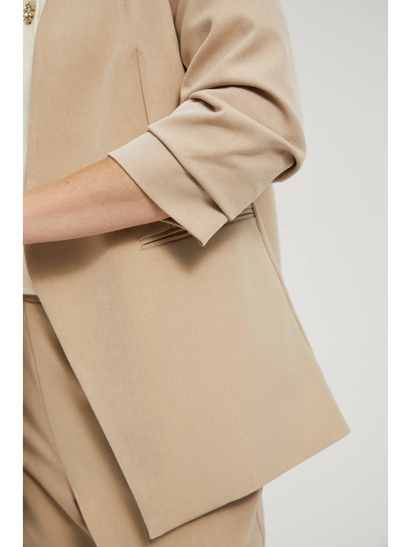 Moodo Sako so zriaseným 3/4 rukávom béžové Moodo