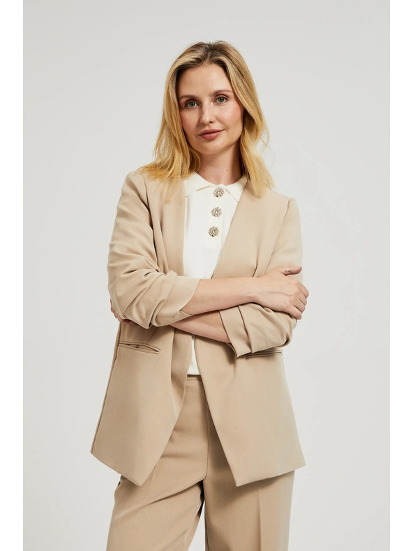 Moodo Sako so zriaseným 3/4 rukávom béžové Moodo